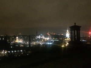 Edinburgh at night.